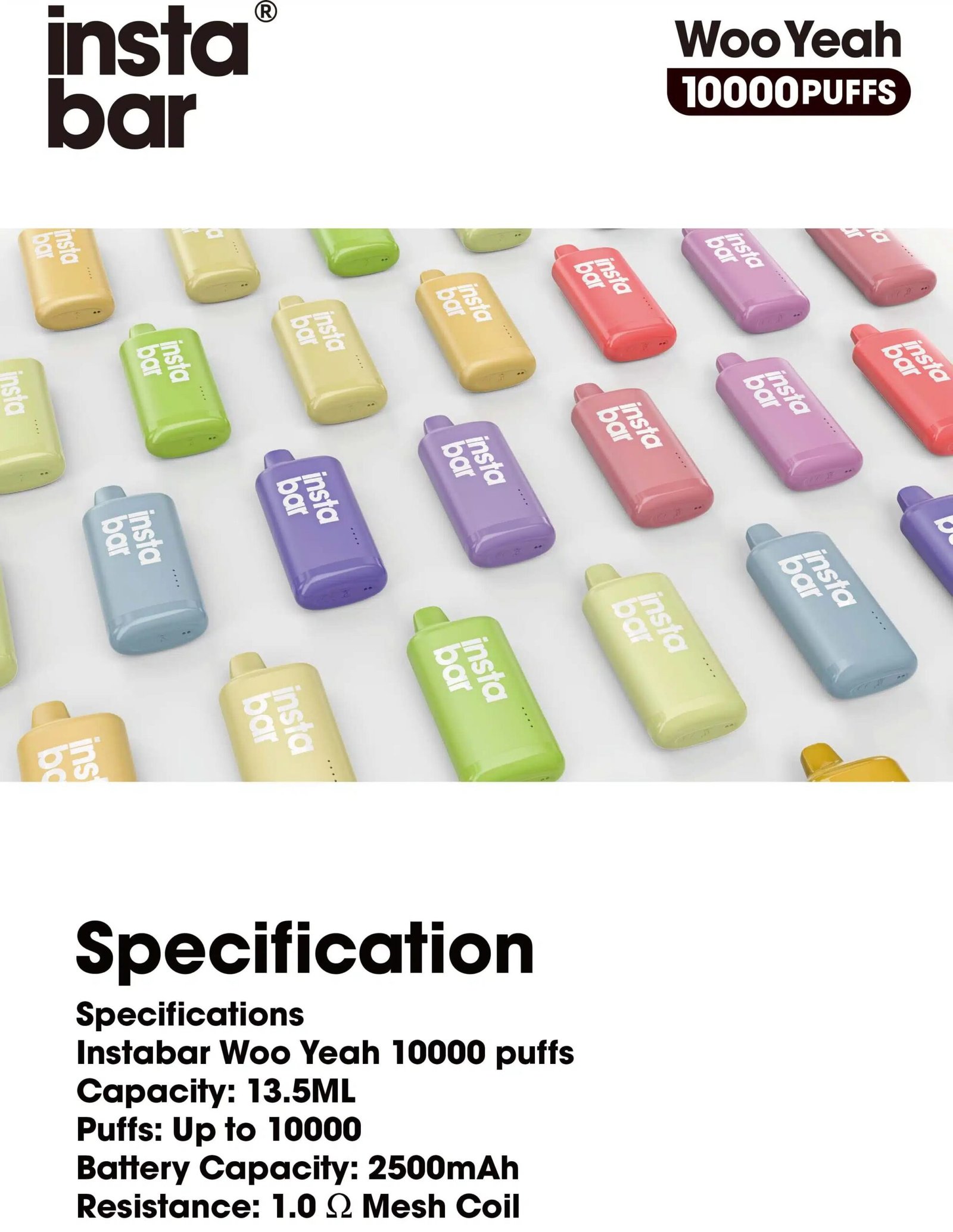 INSTA BAR WOO YEAH 10K Blackberry Lemonade 8 insta bar woo yeah 10k puffs vape