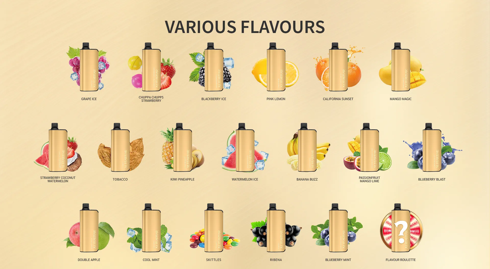 Alibarbar Ingot 9000 Blueberry Mint 4 Alibarbar Ingot 9000 Puffs LED Display and Mouthpiece