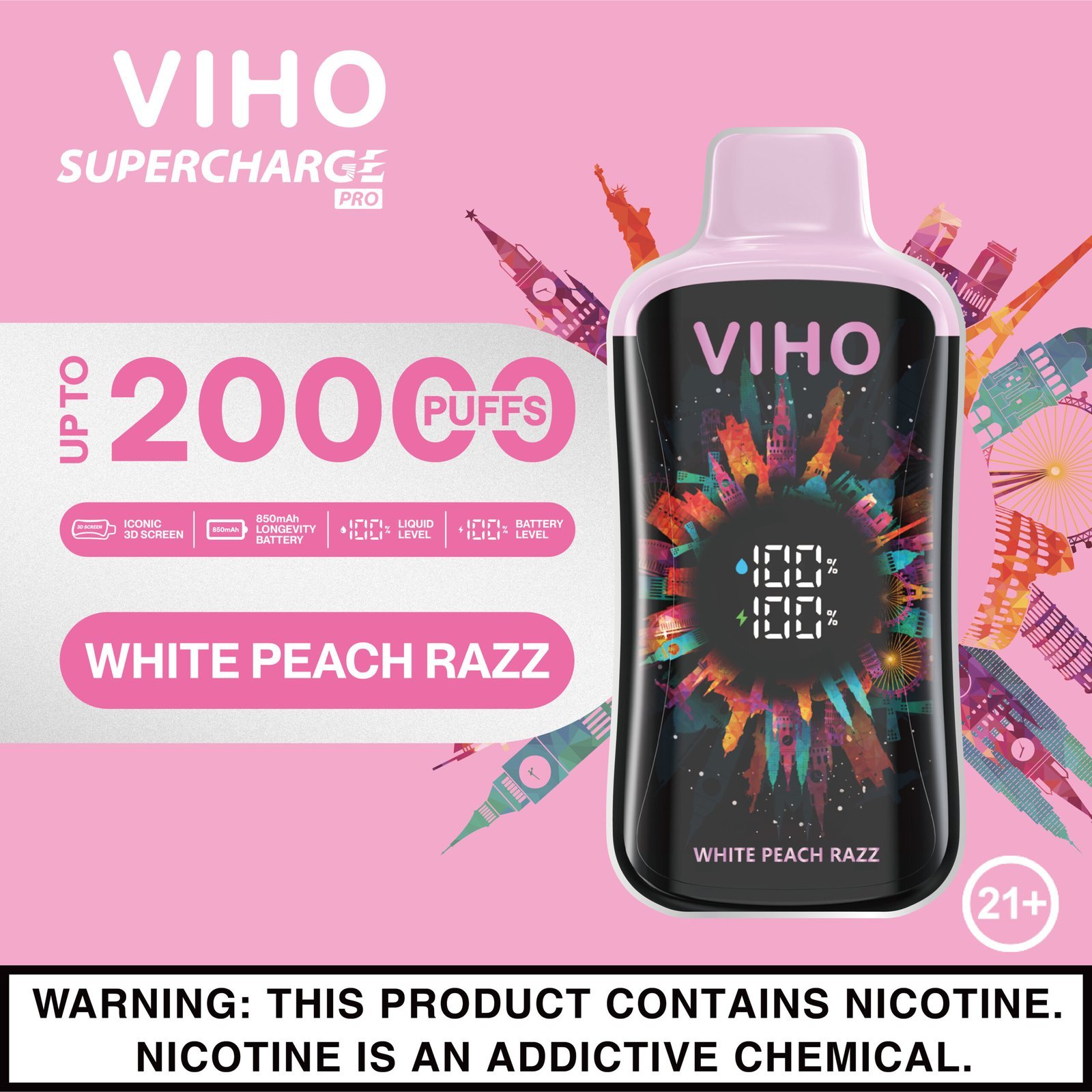White Peach Razz Viho Supercharge Pro 1 White Peach Razz Viho Supercharge Pro