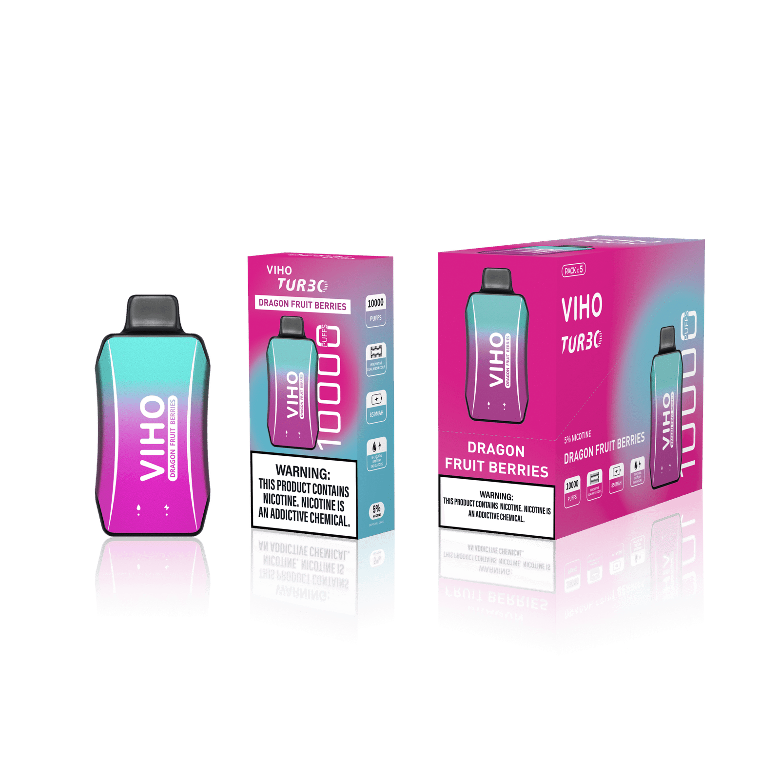 Dragon Fruit Berries Viho Turbo Vape 10K Puff 1 Dragon Fruit Berries Viho Turbo Vape 10K Puff
