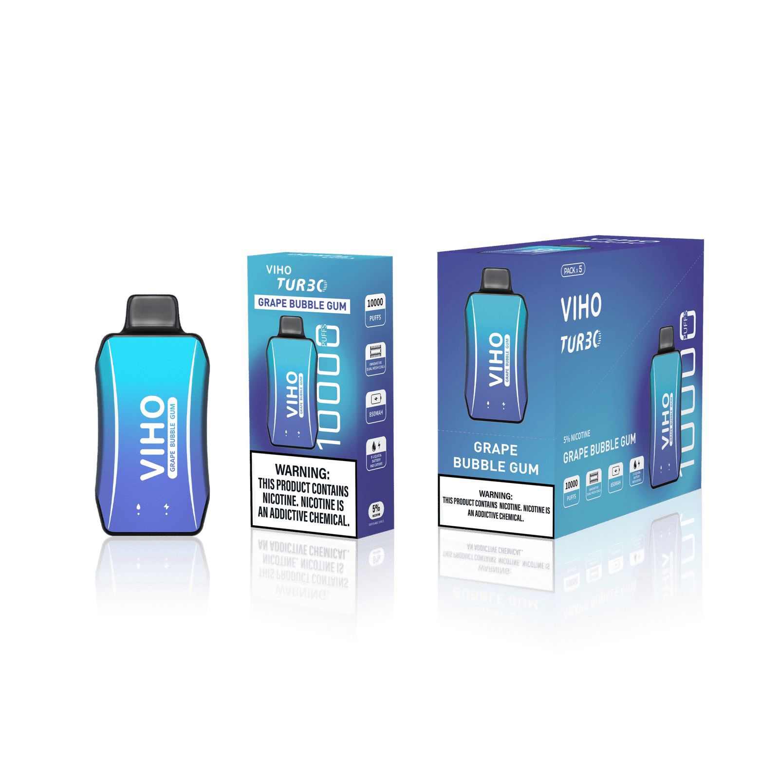 Grape Bubble Gum Viho Turbo Vape 10000 Puff 1 Grape Bubble Gum Viho Turbo Vape 10000 Puff