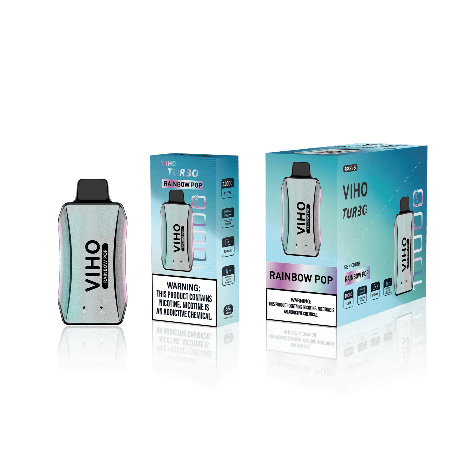 Rainbow Pop Viho Turbo Vape 10K Puff 1 Rainbow Pop Viho Turbo Vape 10K Puff