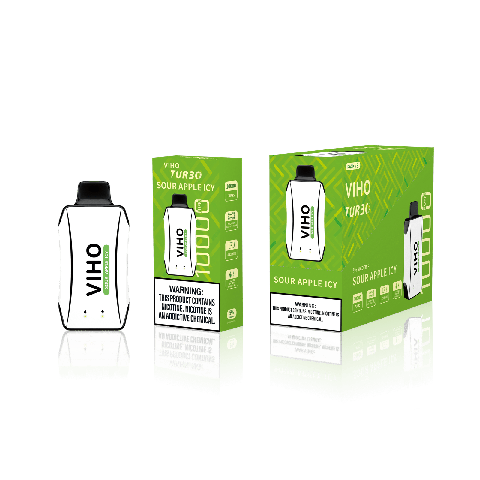 Sour Apple lcy Viho Turbo Vape 10K Puff 1 Sour Apple lcy Viho Turbo Vape 10K Puff