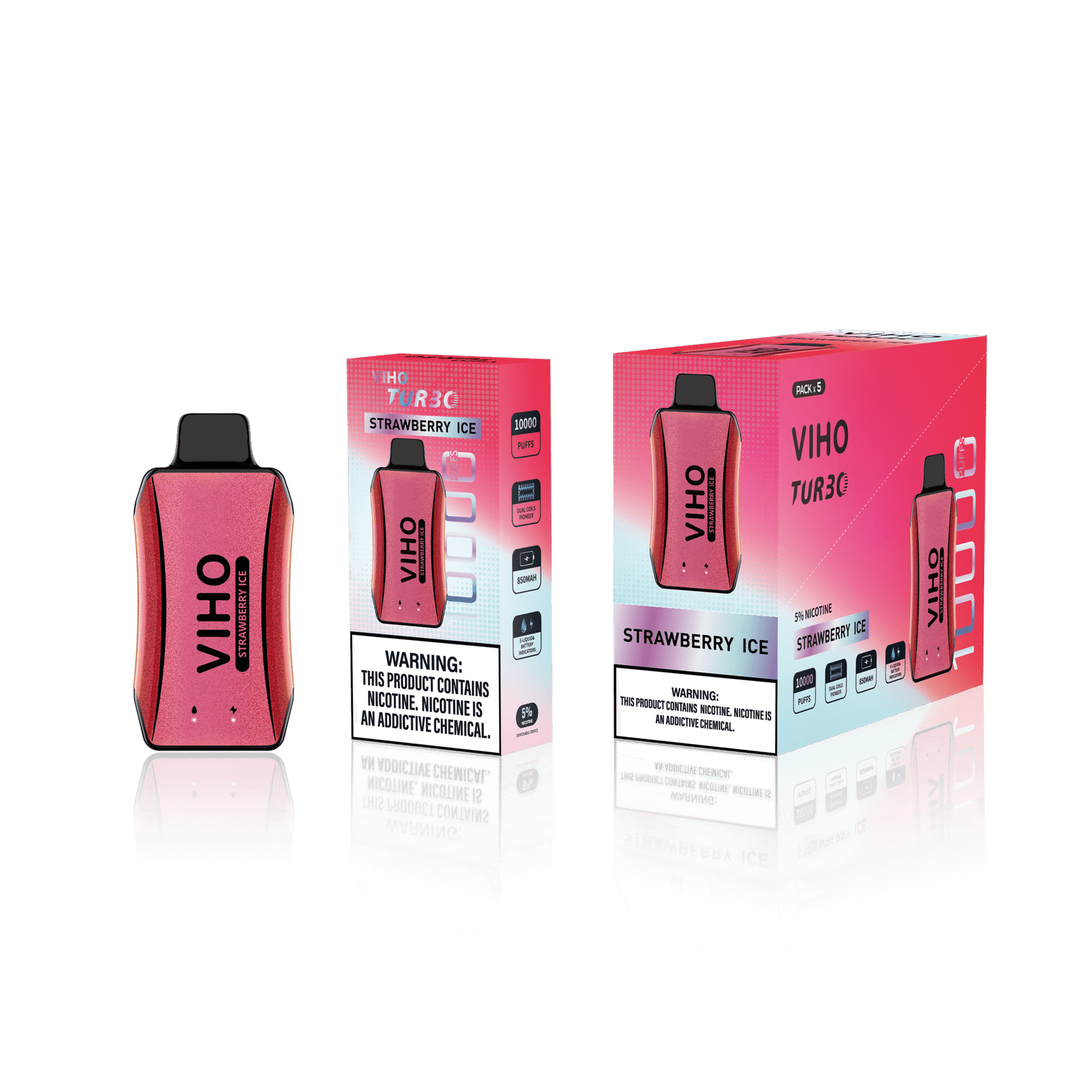 Strawberry Ice Viho Turbo Vape 10K Puff 1 Strawberry Ice Viho Turbo Vape 10K Puff