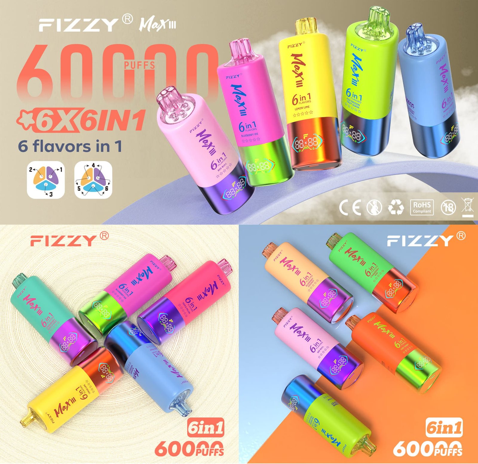fizzy max III 6 flavor in 1 device