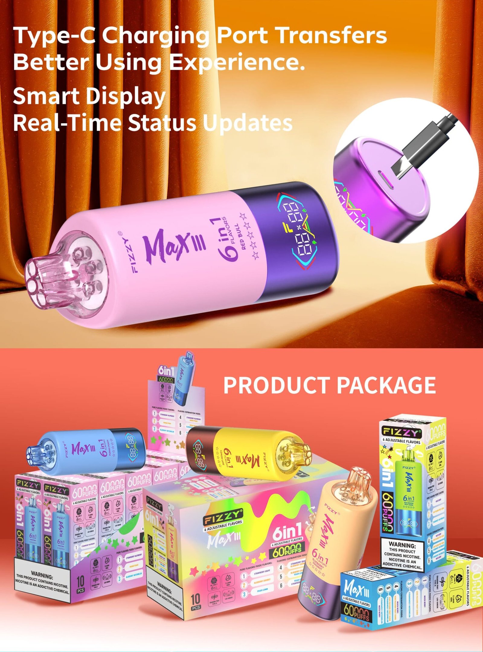 fizzy max III 6in1 60k puffs