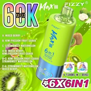 Fizzy Max III 6IN1 60K Puffs Kiwi Passion Fruit Guava