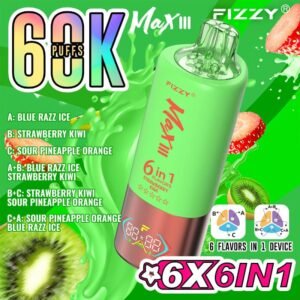 Fizzy Max III 6IN1 60K Puffs Strawberry Kiwi