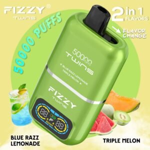 Fizzy Twins Dual Flavor 50000 Puffs 2IN1 Blue Razz Lemonade+Triple Melon