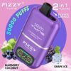 Fizzy Twins Dual Flavor 50000 Puffs 2IN1 Blueberry Coconut+Grape Ice