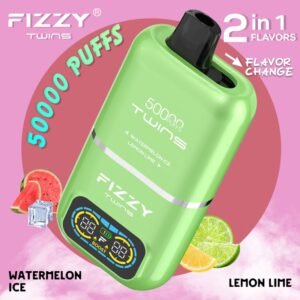 Fizzy Twins Dual Flavor 50000 Puffs 2IN1 Watermelon Ice+Lemon Lime